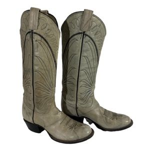 Tony Lama Pull-On Boots Green Leather Sz 6 B